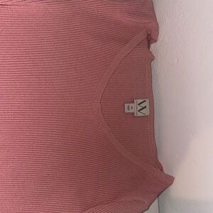 Pink Ribbed T-Shirt Tank Top
